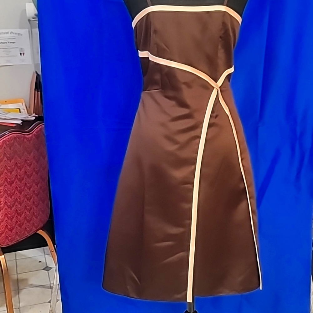 Davinci bridal little girl party dress sz 12 color chocolate/blush